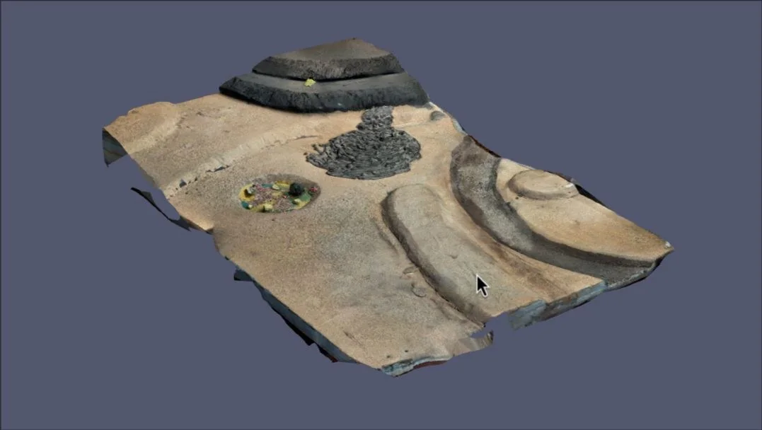 Textured photogrammetry scan of the terrain in ParaView