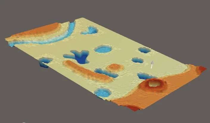 Heightmap of the terrain rendered from altimetry data